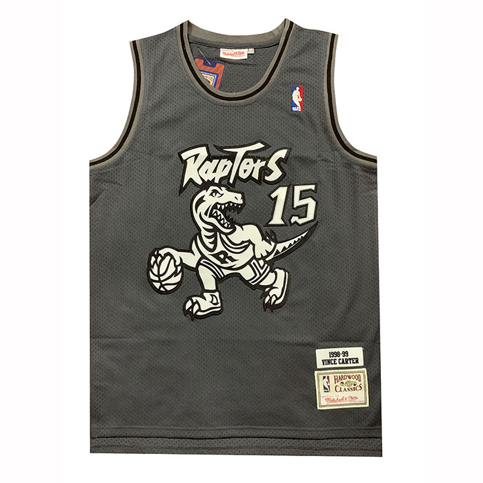 Camiseta Toronto Raptors Vince Carter NO 15 Mitchell & Ness 1998-99 Negro1